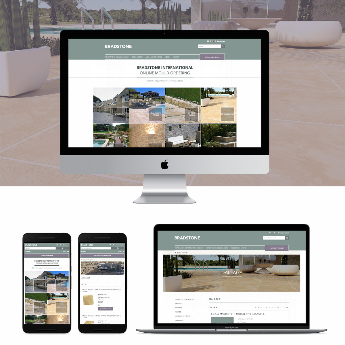 Bradstone custom application on multiple devices