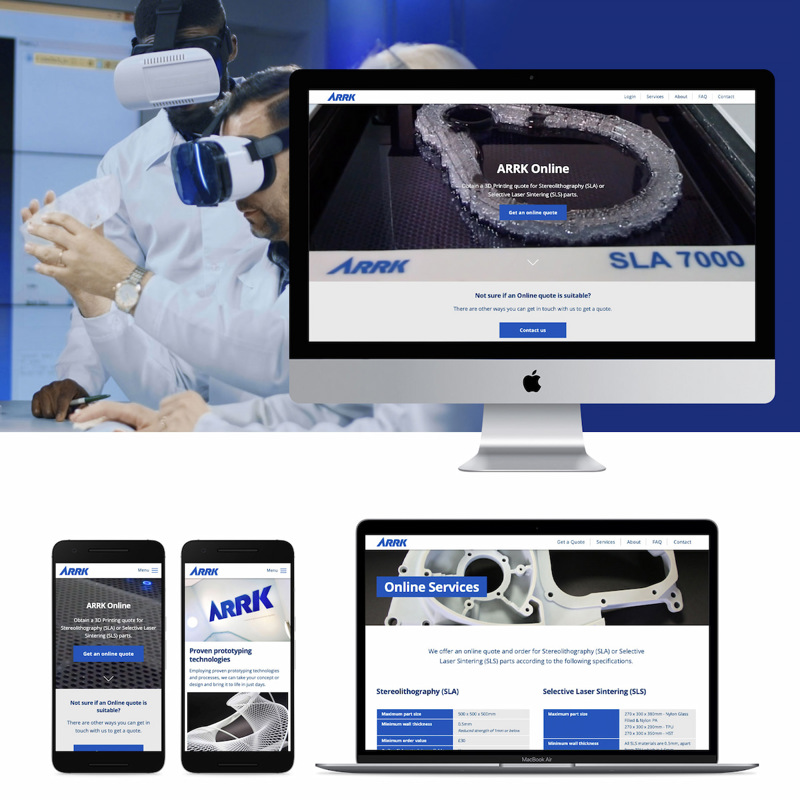 ARRK bespoke website on multiple devices