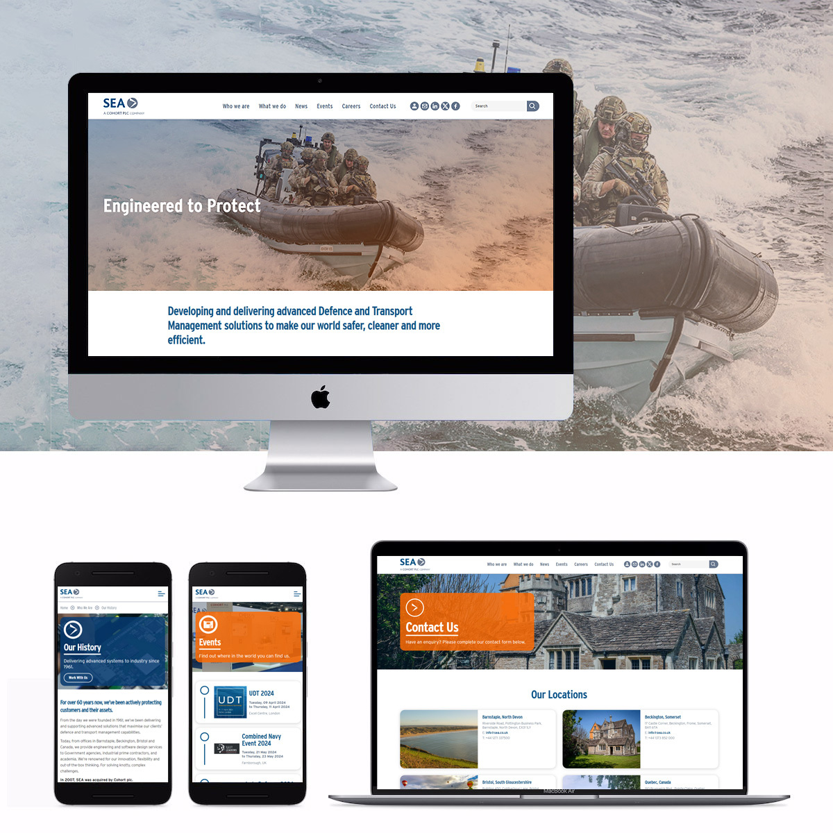 SEA bespoke website on multiple devices